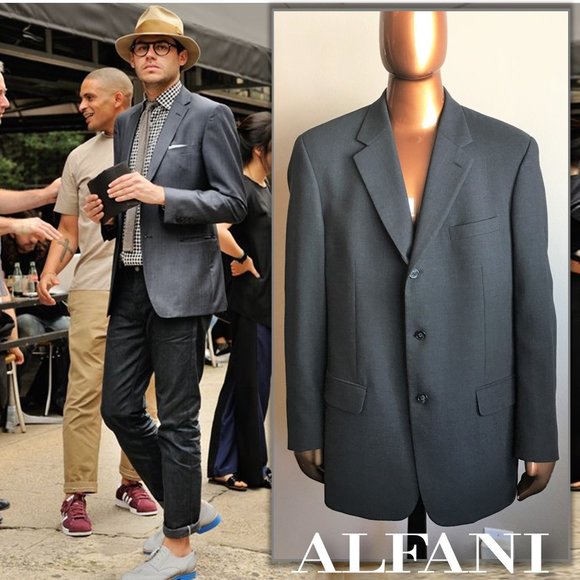 ALFANI 3-Button 100% Wool Blazer  42L - Picture 1 of 11